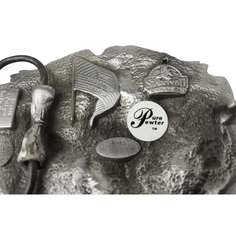 Vietnam Veterans Military Army Hero Vintage 1980's Pewter Siskiyou Belt Buckle - Picture 4 of 4